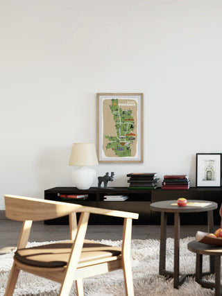 "Phoenix Arizona Map II" Framed Painting Print, 20x30