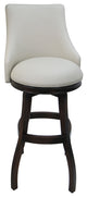 Swivel Bellissima Wood Stool, Ocean Beige Vinyl, Dark Walnut, 30"