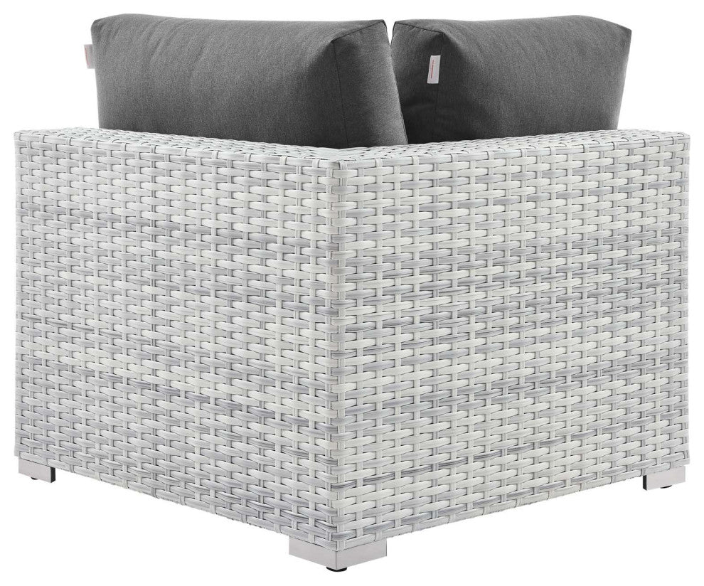 Convene Outdoor Patio Corner Chair Light Gray Charcoal
