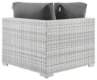 Convene Outdoor Patio Corner Chair Light Gray Charcoal
