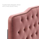 Tufted Headboard, Twin Size, Velvet, Pink, Modern Contemporary, Bedroom Master