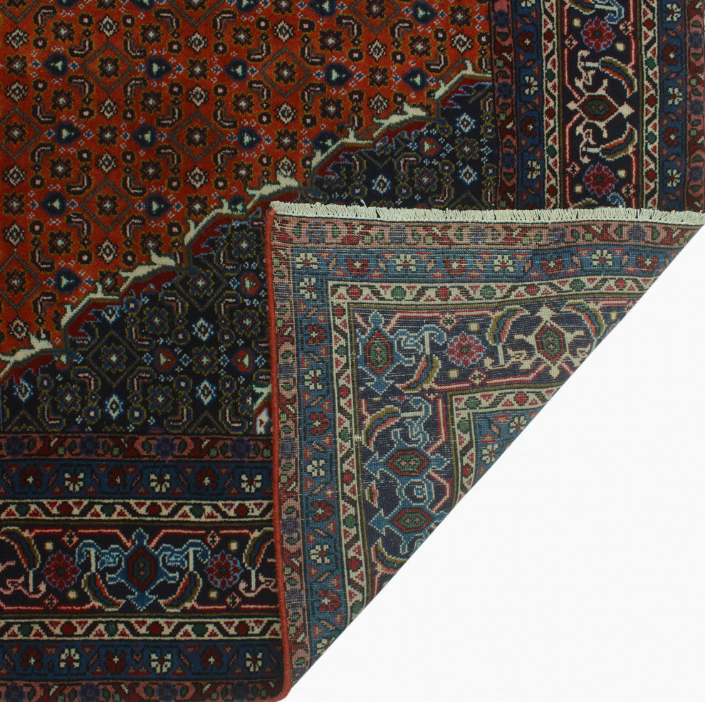 Fine Vintage Distressed Anar Rust Rug
