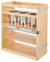Wood Base Cabinet Utility Pull Out Organizer With Soft Close, 10.5"