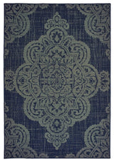Oriental Weavers Sphinx Marina 5929B Outdoor Rug, Navy/Gray, 5'3"x7'6"