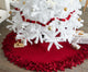 Overlapping Flowers Christmas Tree Skirt in Maroon