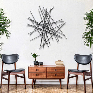 Avalon Large Abstract Wall Art, Black