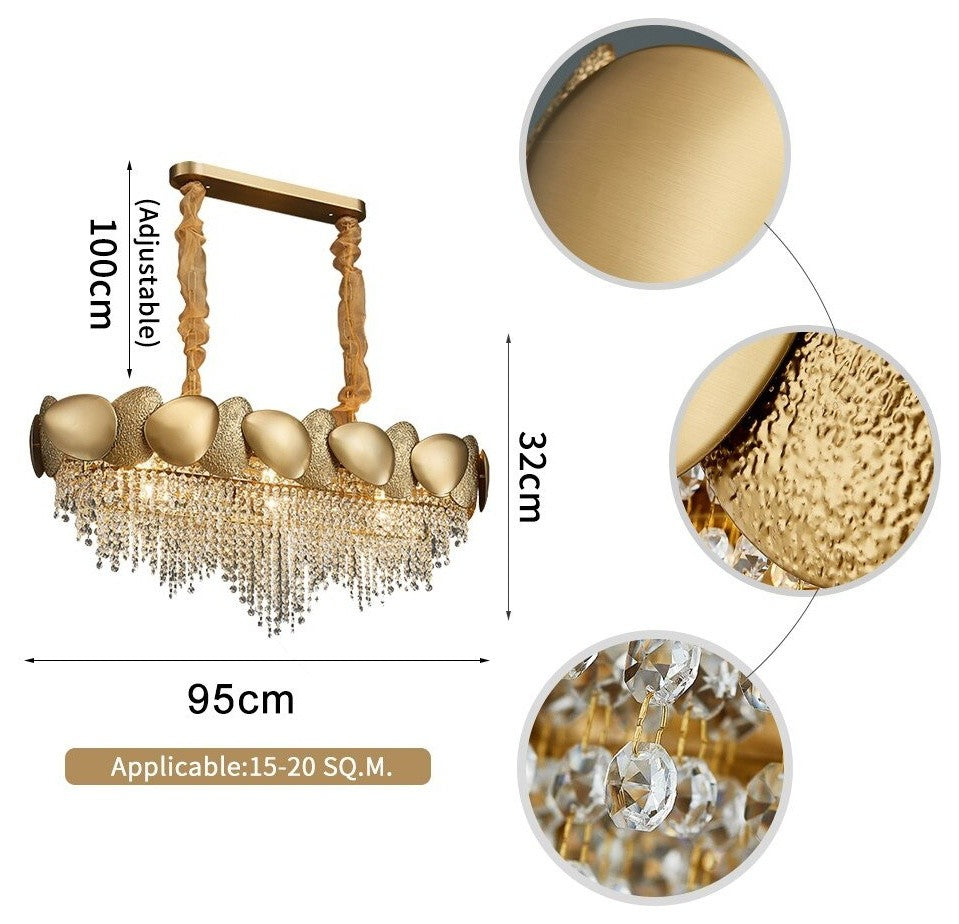 Gold Plated Crystal LED Modern Dining Room Chandelier