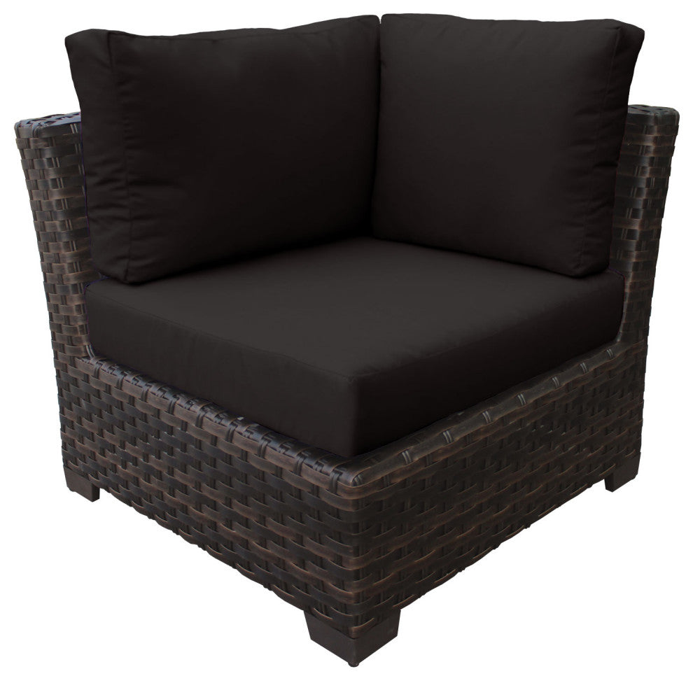 kathy ireland River Brook 6 Piece Wicker Patio Furniture Set, Onyx