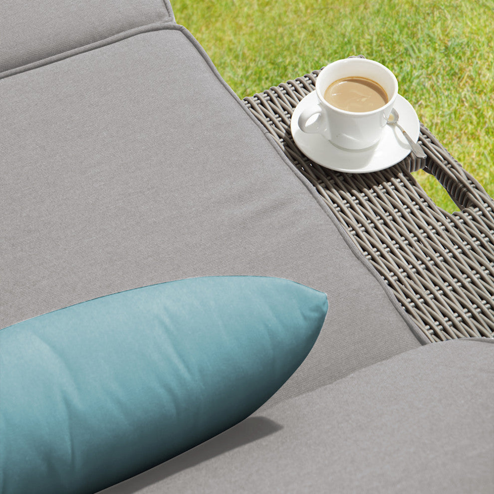 Ove Decors SANDRA Sandra 79"L Wicker Framed Outdoor Daybed - Gray
