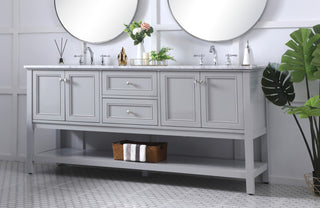 Home Living 72" Double Sink Bathroom Vanity Set, Gray