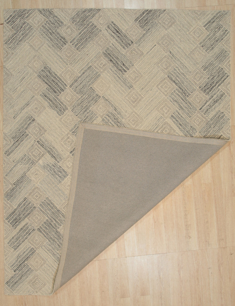 Multi-Colored Gray Transitional Geometric Modern Tufted Area Rug