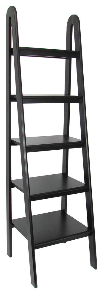 Leaning Ladder Bookcase, Black