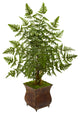 Nearly Natural  Ruffle Fern Artificial Palm Tree in Metal Planter