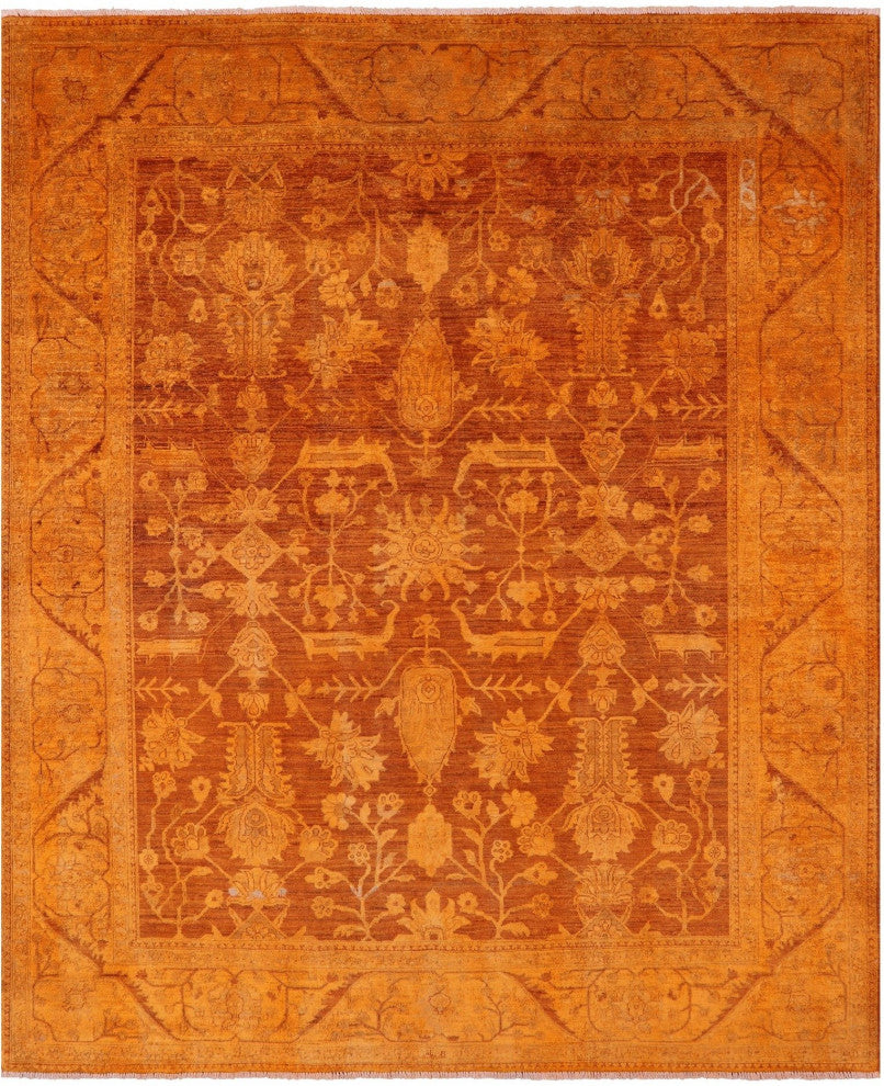 Hand Knotted Overdyed Full Pile Rug 8' 2" X 9' 7" - HR6475