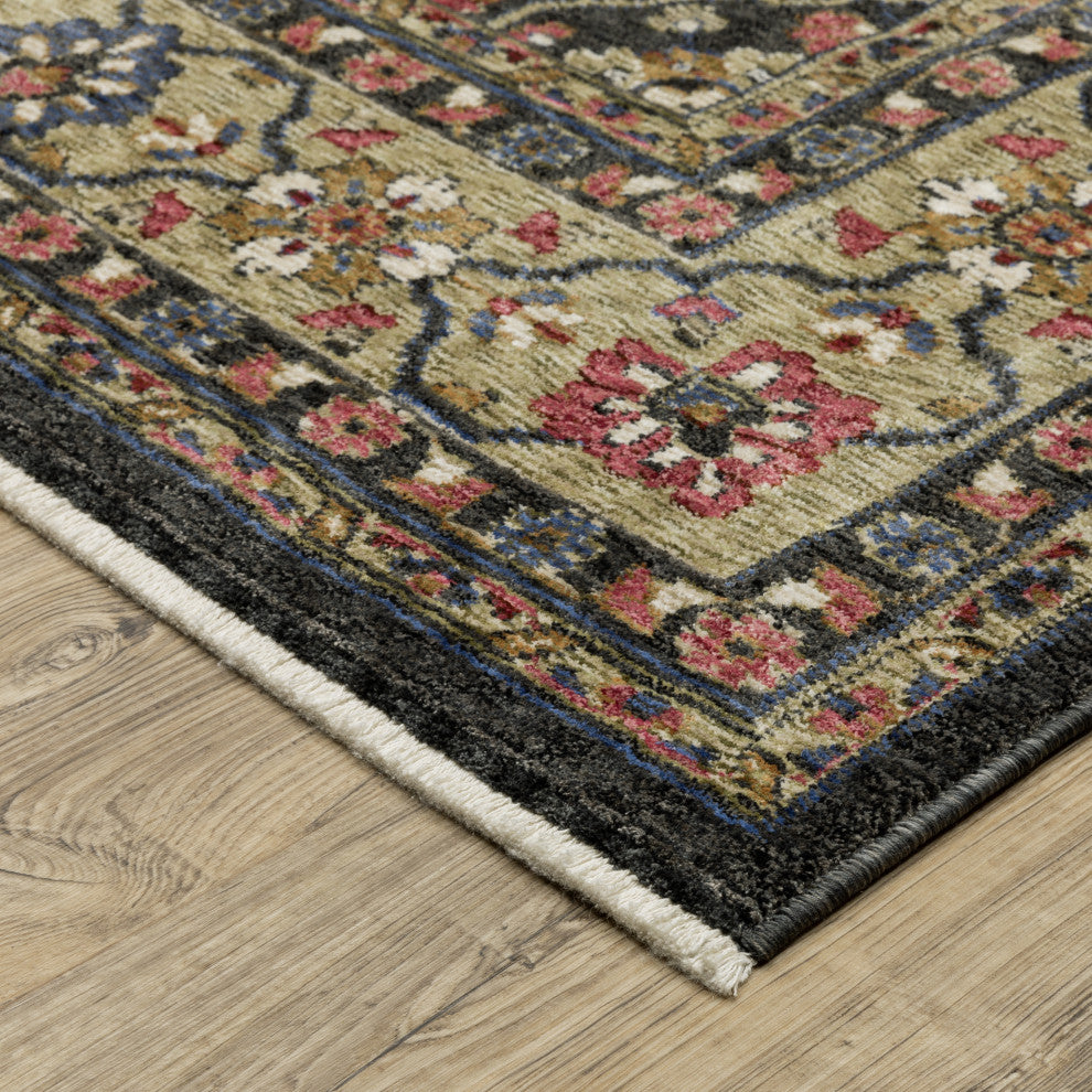 Oriental Weavers Hastings HA07D Floral Rug, Charcoal, 3'10"x5'5"