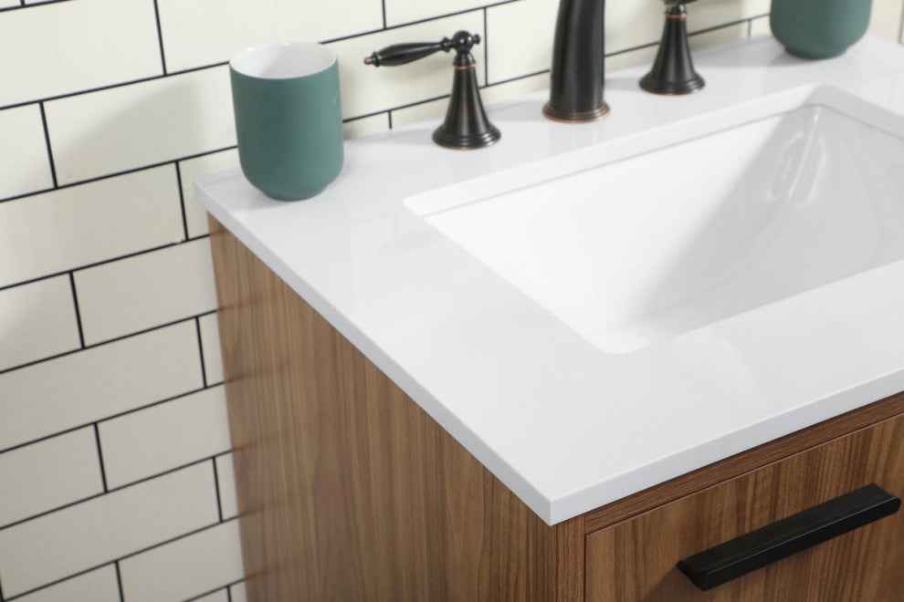 Bailey 19" Modern Walnut Brown-Light Bathroom Vanity