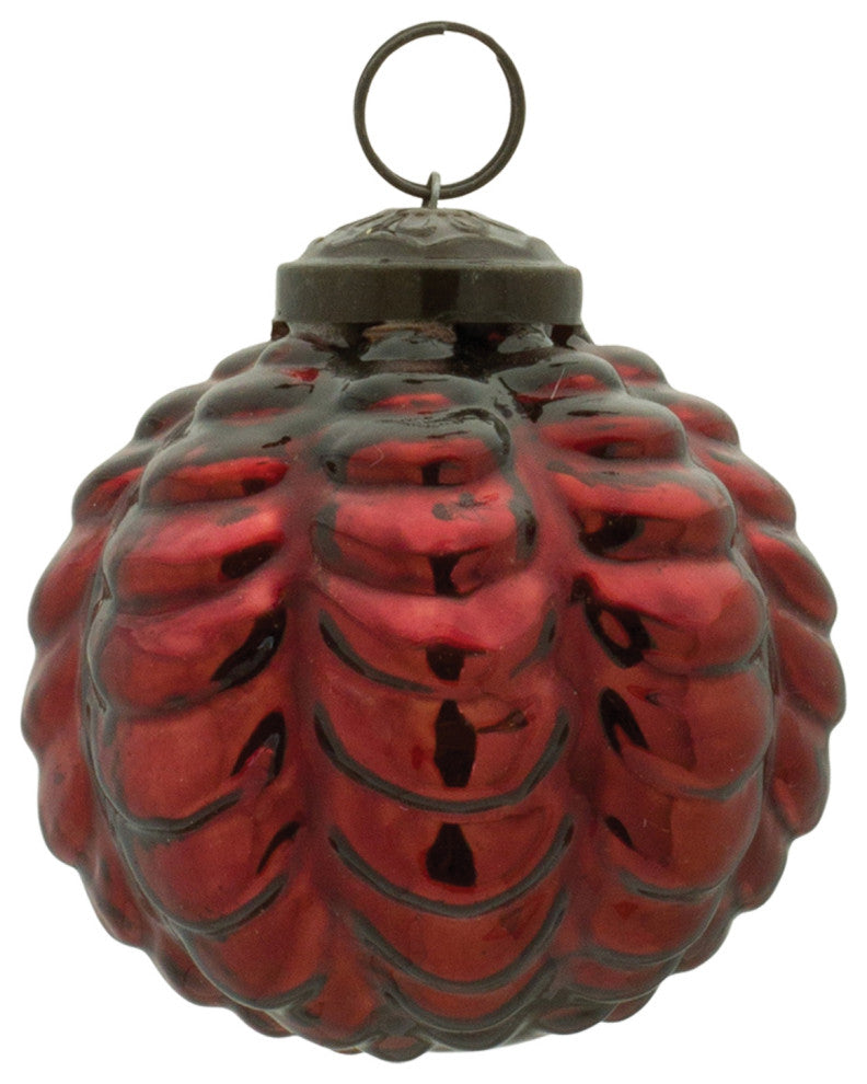 Scalloped Glass Ball Ornament, 12-Piece Set