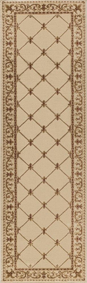 Orleans Traditional Border Area Rug, Ivory, 2'3' X 7'3'
