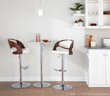 Bistro Contemporary Adjustable Square Bar Table, Silver
