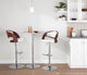 Bistro Contemporary Adjustable Square Bar Table, Silver