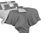 Twin Size Duvet Cover Sheet Set, Black and White Check
