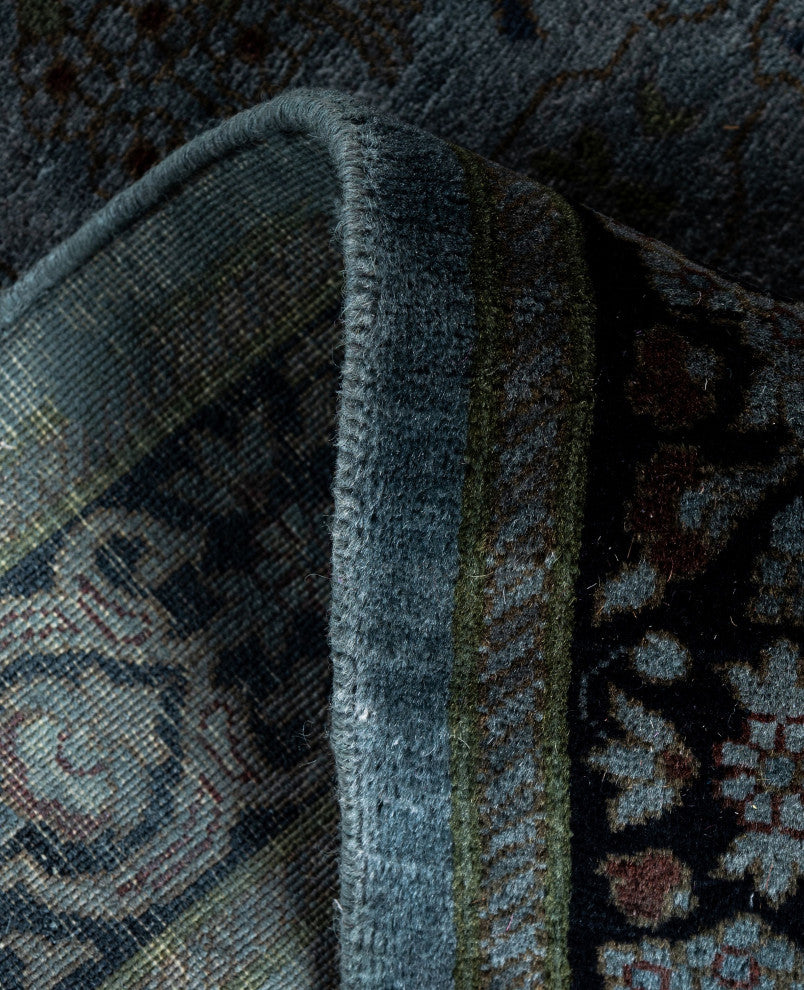 Overdyed One-of-a-Kind Hand-Knotted Area Rug Black, 2' 6" x 16' 4"