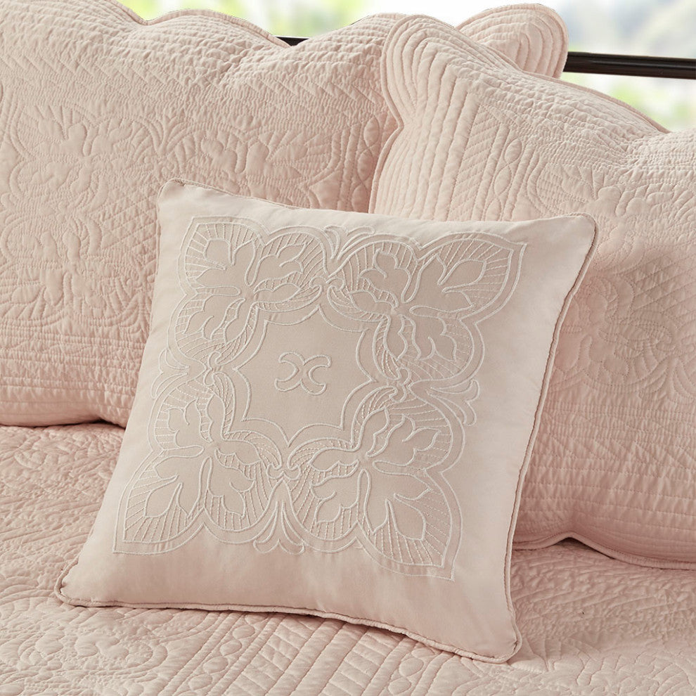Madison Park Tuscany 6 Piece Reversible Scalloped Edge Daybed Cover Set, Blush