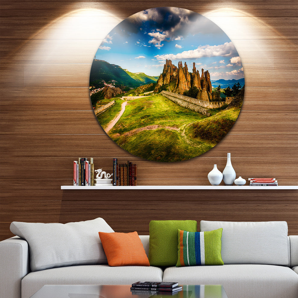 Belogradchik Fortress And Cliffs, Landscape Disc Metal Artwork, 11"
