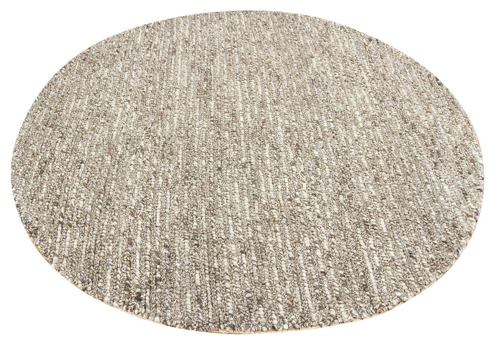 Anni Contemporary Area Rug, Brown, 7'9" Round