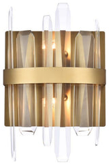 Elegant Lighting 2200W8 Serena 2 Light 12" Tall Bathroom Sconce - Satin Gold