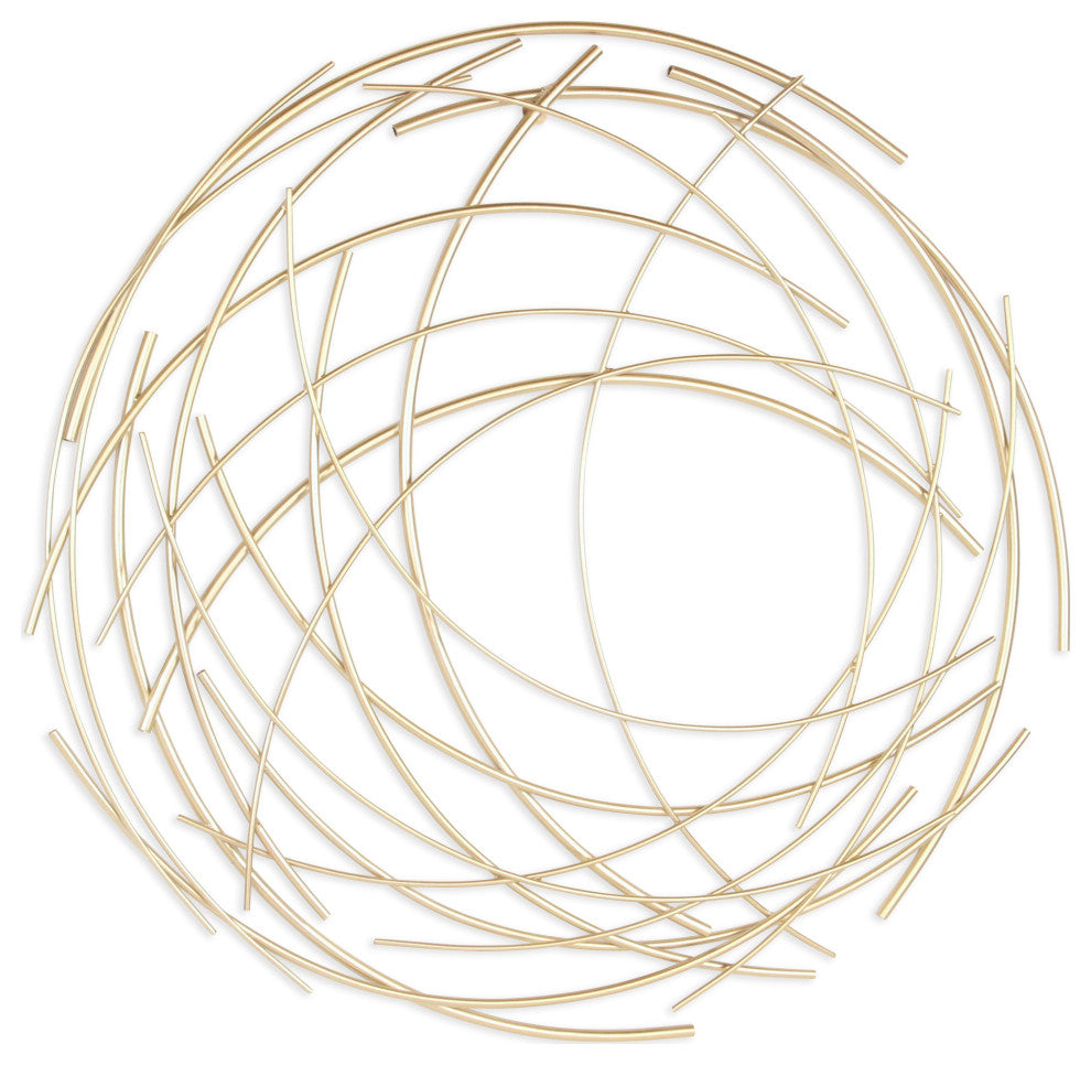 Denine Large Gold Abstract Round Wall Art
