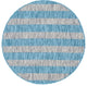 Unique Loom Aqua Blue Striped Outdoor Area Rug, Aqua Blue, Gray, 4' X 4'
