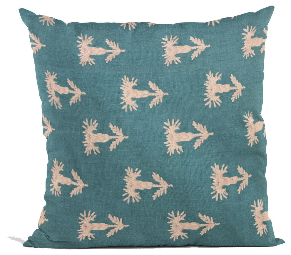Plutus Blue Growth Motif Luxury Throw Pillow, 20"x30"