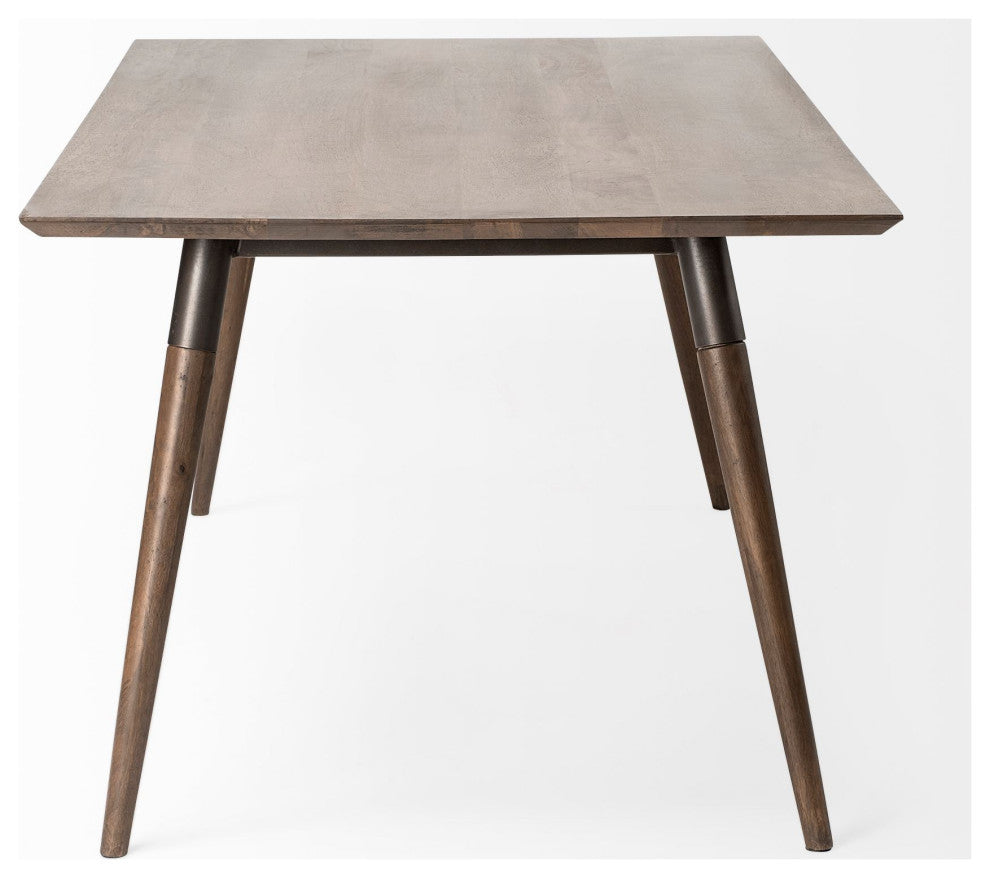 72" Dark Brown Solid Wood Dining Table
