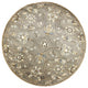 HomeRoots 5' Round Grey Floral Vine Wool Indoor Area Rug