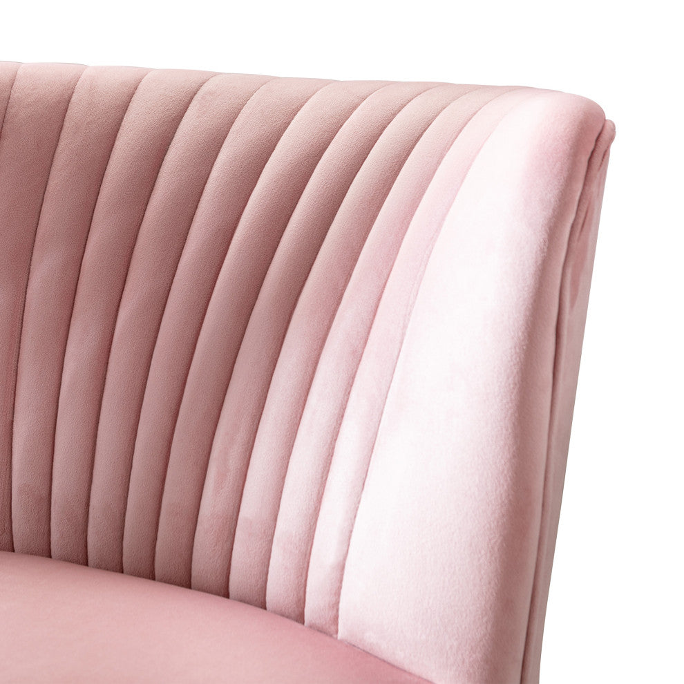 WestinTrends 22" Tufted Velvet Accent Chair for Dining, Living Room, Bedroom, Pink