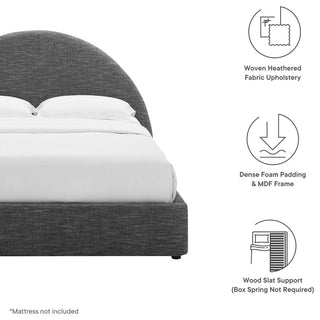 Resort Upholstered Fabric Arched Round Full Platform Bed