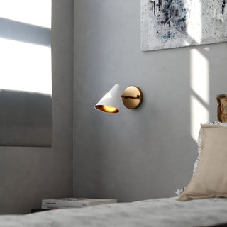 Vaxcel Lighting W0438 Pryce 7" Tall Bathroom Sconce - Matte White / Satin Brass