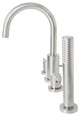 Signature Series 2 Handle Roman Tub Filler Deck Mount with Hand Shower, Brushed