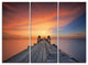 "Wooden Bridge Straight Into the Sea" Metal Wall Art, 3 Panels, 36"x28"