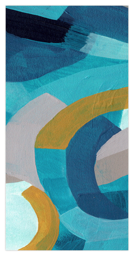 "Puzzle Blues B" Frameless Free Floating Panel Graphic Wall Art, 72"x36"