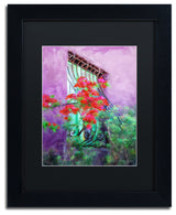 Lois Bryan 'Painted Rose Covered Window' Art, Black Frame, Black Matte, 11"x14"