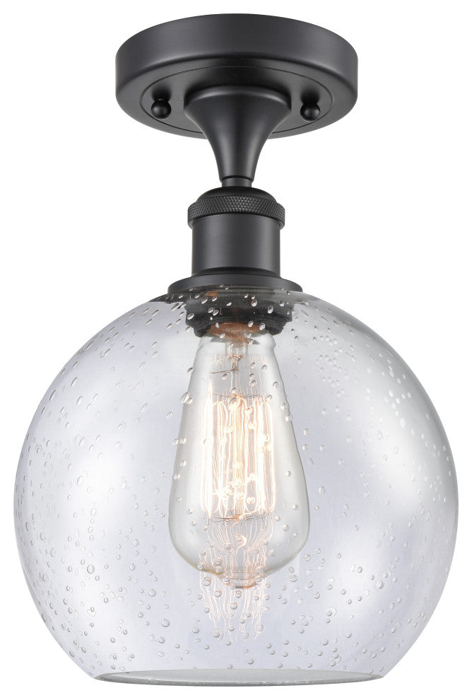 Innovations Lighting 516-1C-BK-G124-8 Athens 1 Light 8" Semi-Flush Mount