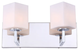 Woodbridge Candice Bath/Wall, 2-Light, 13.75"W, Opal Square Glass, Halogen