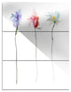 "Three Flowers" Digital Glossy Metal Wall Art, 3 Panels, 28"x36"
