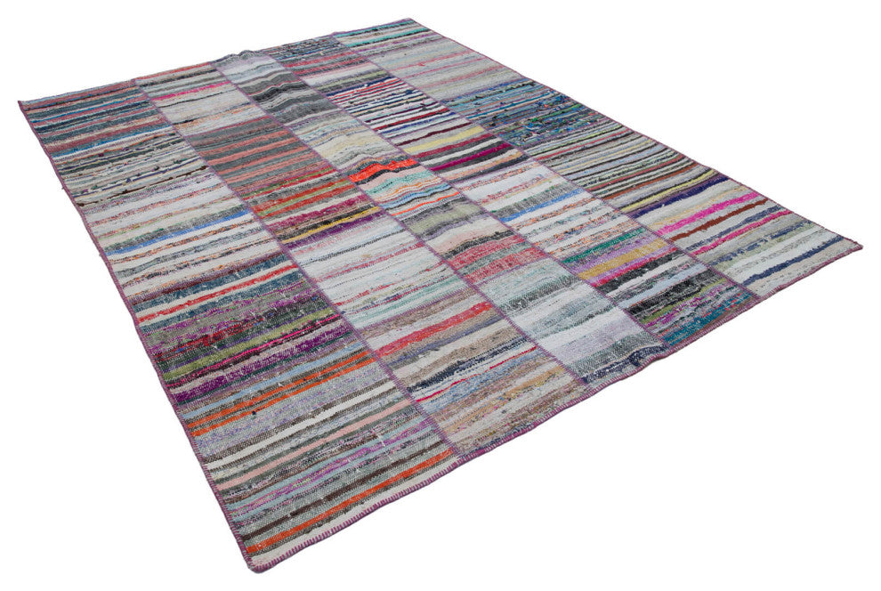 Rug N Carpet - Handmade Turkish 6' 11'' x 9' 2'' Unique Patchwork Kilim Rug