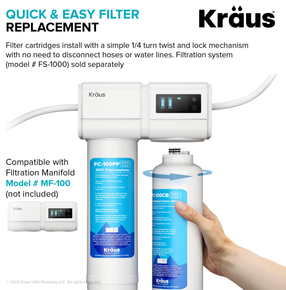 Purita 2-Stage Carbon Water Filtration, White