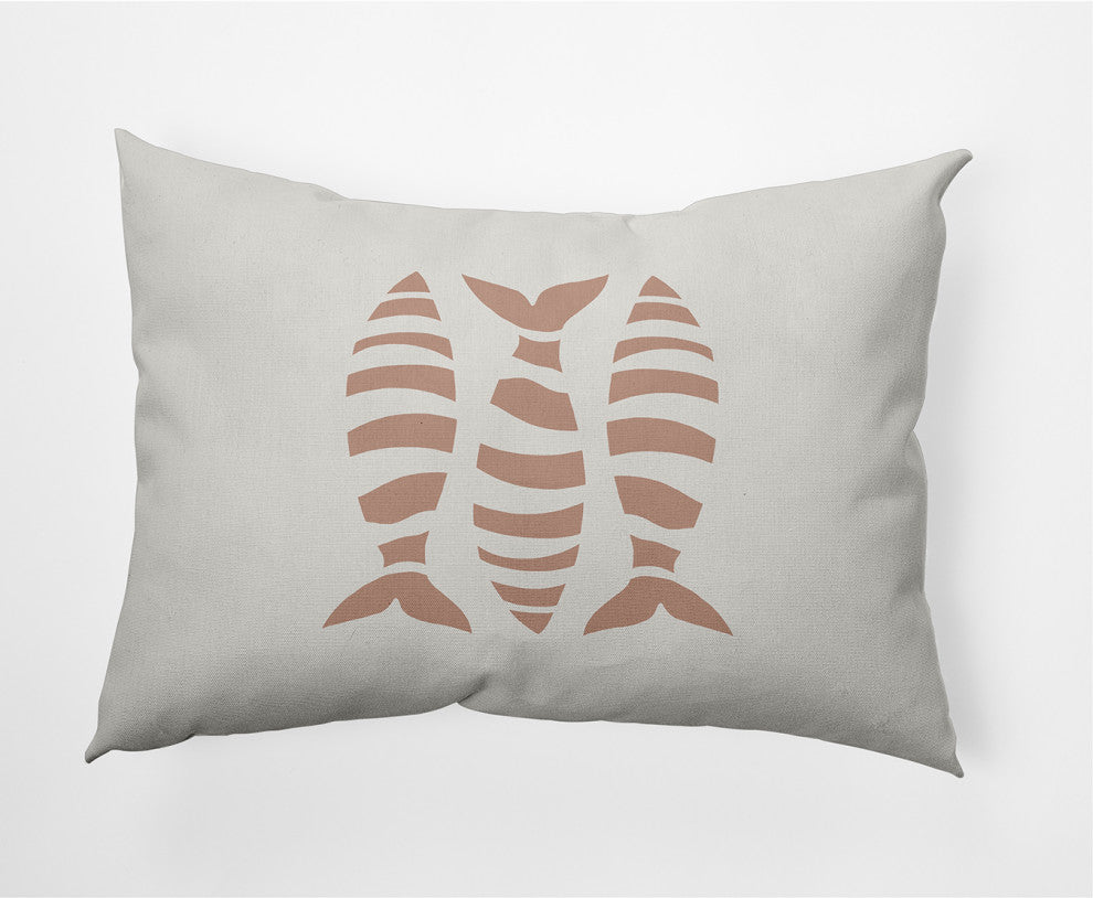 14x20" Puzzle Fish Nautical Decorative Indoor Pillow, Mauve
