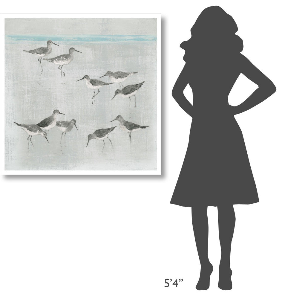 "Sandpipers Gray" Digital Paper Print by Avery Tillmon, 38"x38"