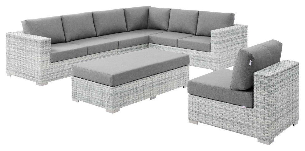Convene 6-Piece Outdoor Patio Sectional Set - Light Gray Gray